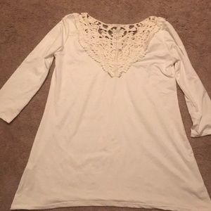 Cream colored blouse with Lacey cutout